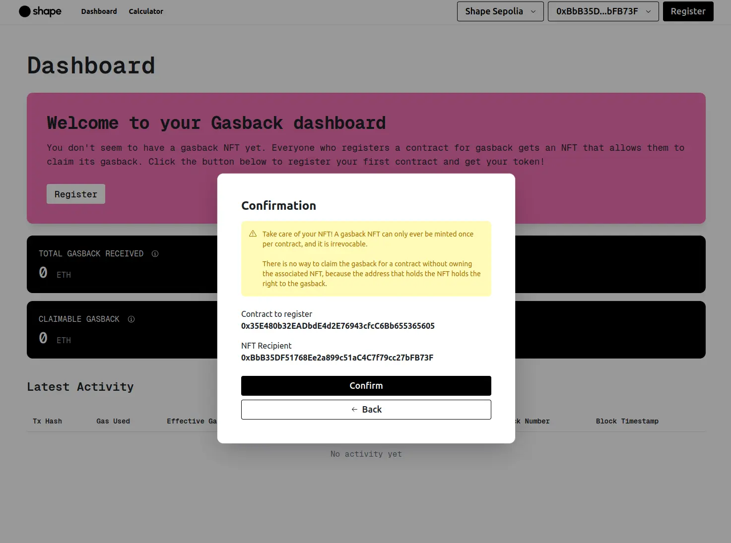 Confirm Registration